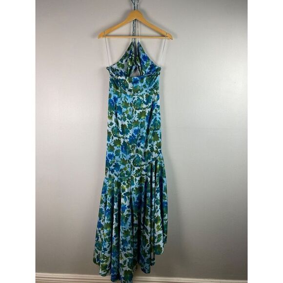 AMUR Edie High Low Tie Neck Halter Gown - Picture 8 of 16